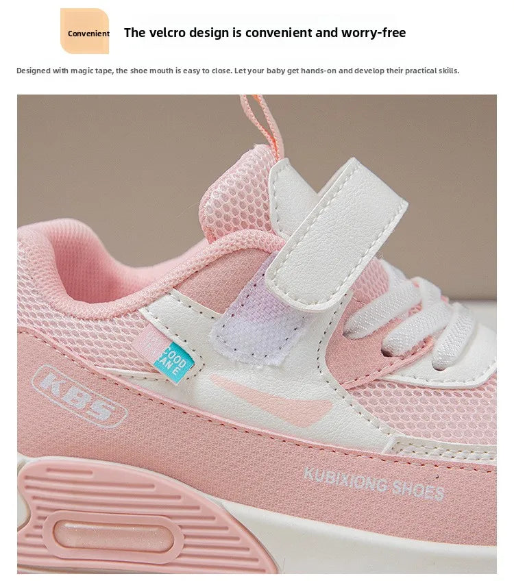PU Leather Sport Shoes For Children 2026 Trend Fashion Kid's Sneakers Soft-soled Outdoor Boy's Girl's Running Shoes