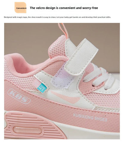PU Leather Sport Shoes For Children 2026 Trend Fashion Kid's Sneakers Soft-soled Outdoor Boy's Girl's Running Shoes
