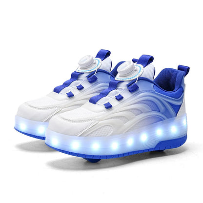 Two Wheels Children's Led Light Roller Skate Shoes For Kids Boys Girls Glowing Sports Luminous Sneakers Skateboard USB Charging - Prolificstore