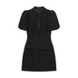 KONDALA Elegant Holiday Chic Women Mini Dress Black O-Neck Zipper Short Puff Sleeve Dress Fashion 2026 Spring Summer Party Dress
