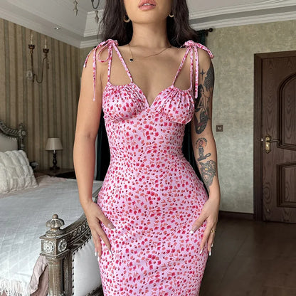 Hugcitar Women Elegant Floral Beach Vacation Bodycon Streetwear Long Dress 2026 Summer Clothes Wholesale Items For Business - Prolificstore