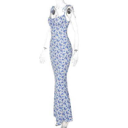 Hugcitar Women Elegant Floral Beach Vacation Bodycon Streetwear Long Dress 2026 Summer Clothes Wholesale Items For Business