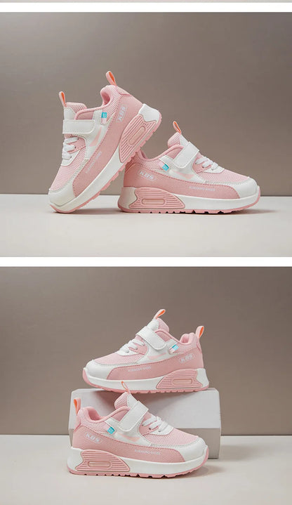 PU Leather Sport Shoes For Children 2026 Trend Fashion Kid's Sneakers Soft-soled Outdoor Boy's Girl's Running Shoes