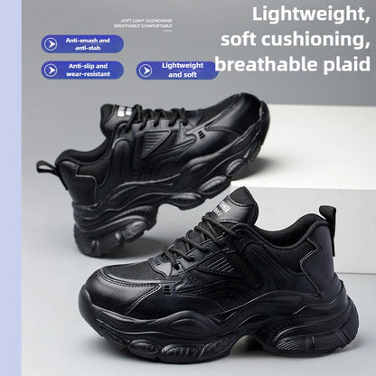 female industrial steel toe safety shoes woman breathable work shoes Lightweight Sneakers fashion spring/summer work sneakers - Prolificstore