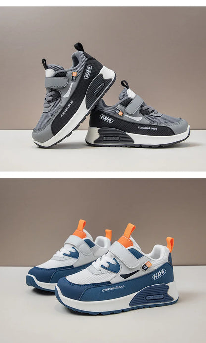 PU Leather Sport Shoes For Children 2026 Trend Fashion Kid's Sneakers Soft-soled Outdoor Boy's Girl's Running Shoes