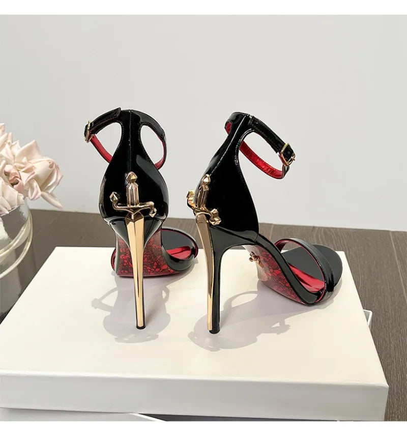 2026 New Women's Shoes Fashion Patent Leather High-heeled Sandals Luxury Women Designer Shoes Fine Heel Sexy High Heels Zapatos