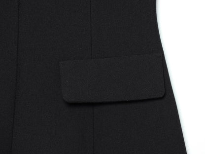 KONDALA Elegant Holiday Chic Women Mini Dress Black O-Neck Zipper Short Puff Sleeve Dress Fashion 2026 Spring Summer Party Dress