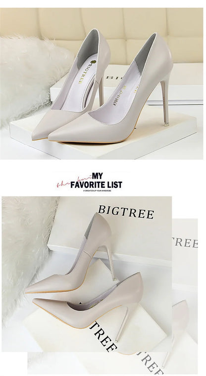 Women Korean Version Fashion Shallow Mouth Office Shoes Stiletto Party Single Shoes Female Comfort Women Heels Simple 9511-17