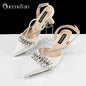 Festive Elegance:High Quality Pointed Toe Women's Sandals Fashion Design Sling backs Shoes For Wedding Party - Prolificstore