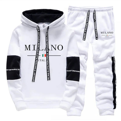 Hot Sales Mens Tracksuit Casual Print Sweatshirts Single Piece Hoodie Pants Sports Jogging Mens Clothing AutumnWinter Sportswear