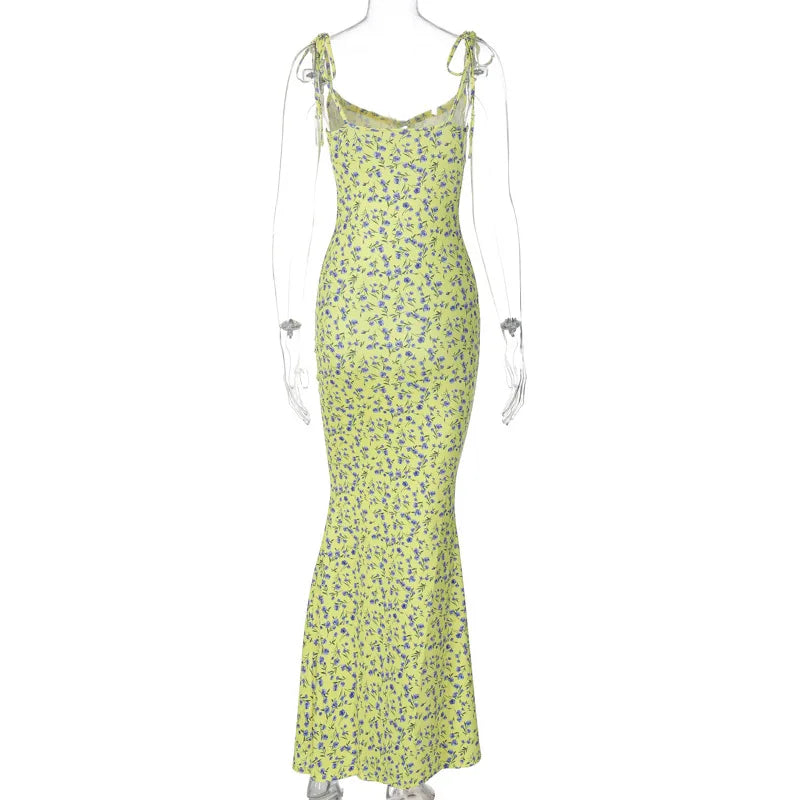 Hugcitar Women Elegant Floral Beach Vacation Bodycon Streetwear Long Dress 2026 Summer Clothes Wholesale Items For Business - Prolificstore