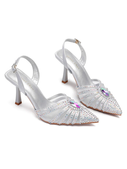 2025 Elegant Fruit Green Women's Green Heels and Rhinestone Handbag Set - Italian Design for Weddings and Parties