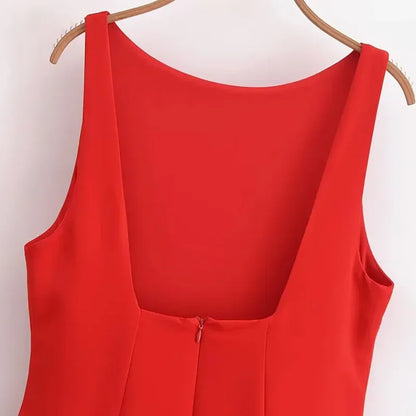 HXAO White Short Dress Women's Ruffle Backless Party Dresses Black Red Sleeveless Bodycon Mini Dress Woman Summer Sexy Vestidos - Prolificstore