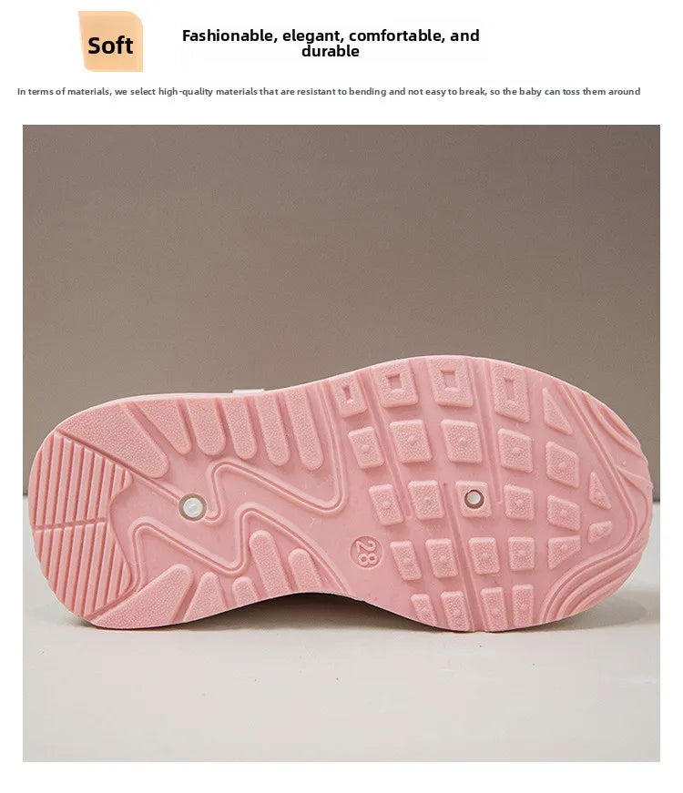 PU Leather Sport Shoes For Children 2026 Trend Fashion Kid's Sneakers Soft-soled Outdoor Boy's Girl's Running Shoes