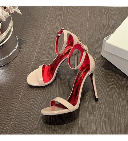 2026 New Women's Shoes Fashion Patent Leather High-heeled Sandals Luxury Women Designer Shoes Fine Heel Sexy High Heels Zapatos