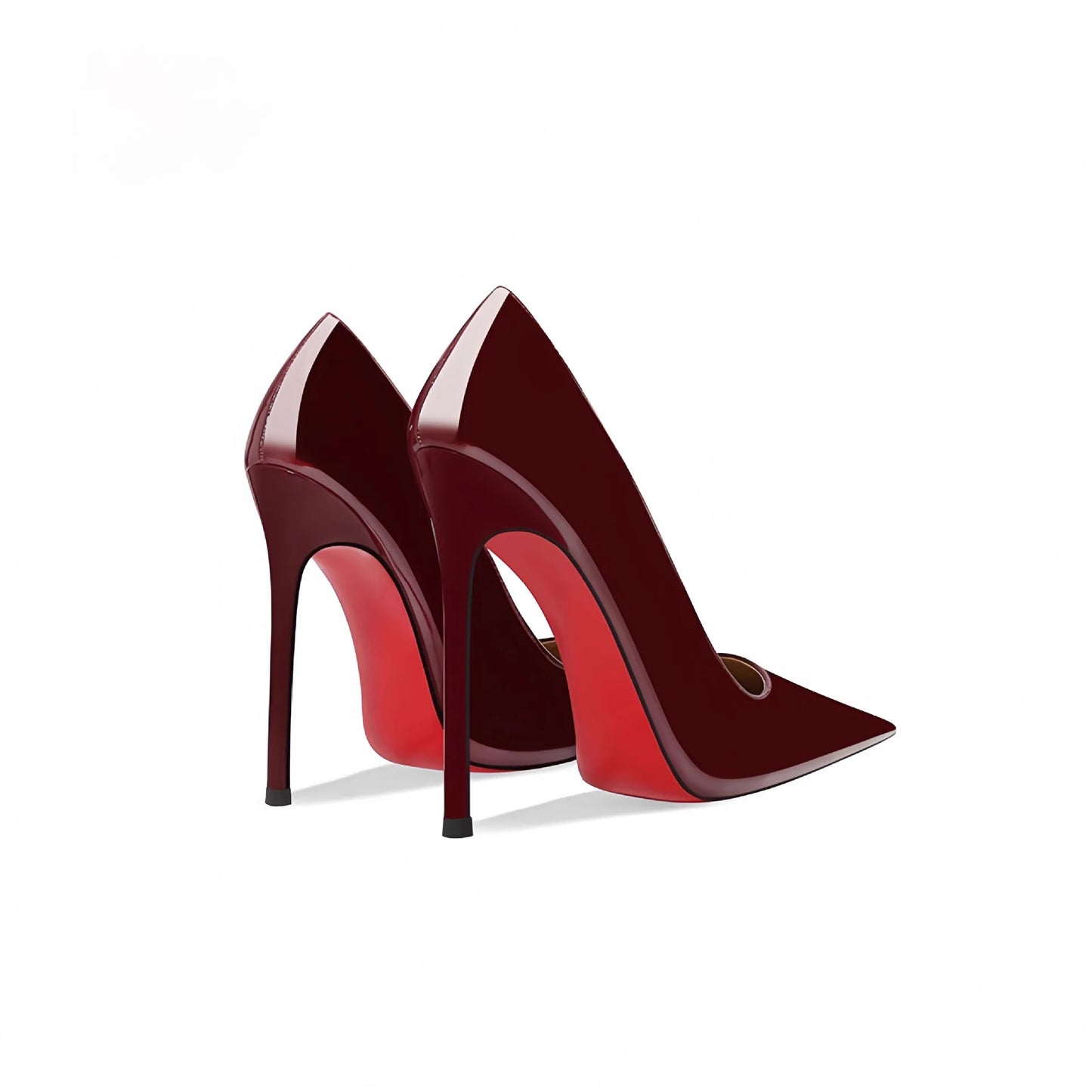 Hot selling patent leather black thin heel pointed super high heels for women, professional and sexy 12cm single shoe large size - Prolificstore