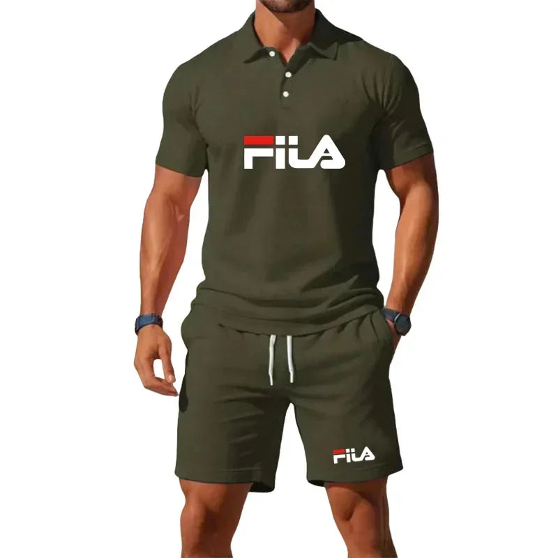 Men's Summer 2 Piece Set 2026 Mesh Breathable Polo Shirt and Jogging Shorts Fashion Fitness Basketball Tracksuit Casual Outfit - Prolificstore