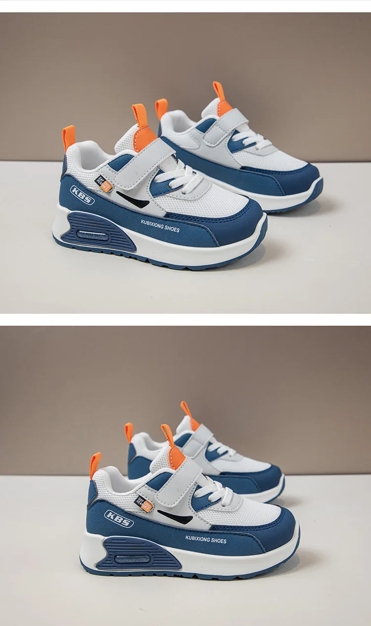PU Leather Sport Shoes For Children 2026 Trend Fashion Kid's Sneakers Soft-soled Outdoor Boy's Girl's Running Shoes