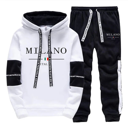 Hot Sales Mens Tracksuit Casual Print Sweatshirts Single Piece Hoodie Pants Sports Jogging Mens Clothing AutumnWinter Sportswear
