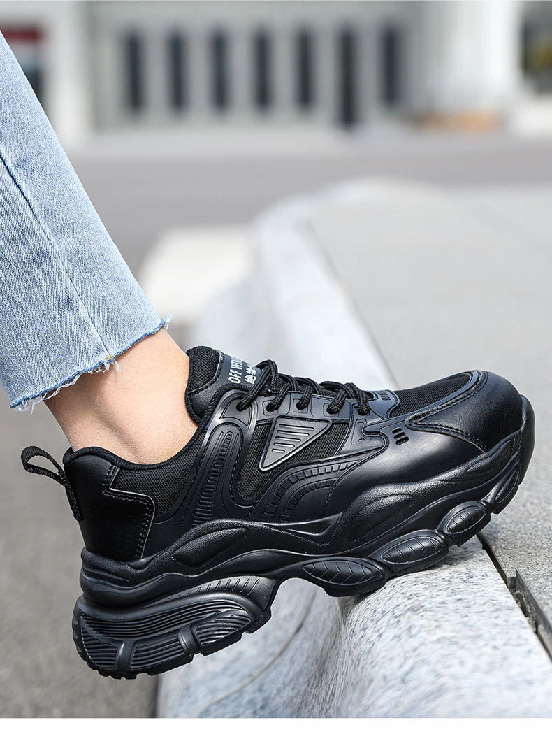 female industrial steel toe safety shoes woman breathable work shoes Lightweight Sneakers fashion spring/summer work sneakers - Prolificstore