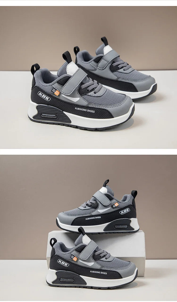 PU Leather Sport Shoes For Children 2026 Trend Fashion Kid's Sneakers Soft-soled Outdoor Boy's Girl's Running Shoes