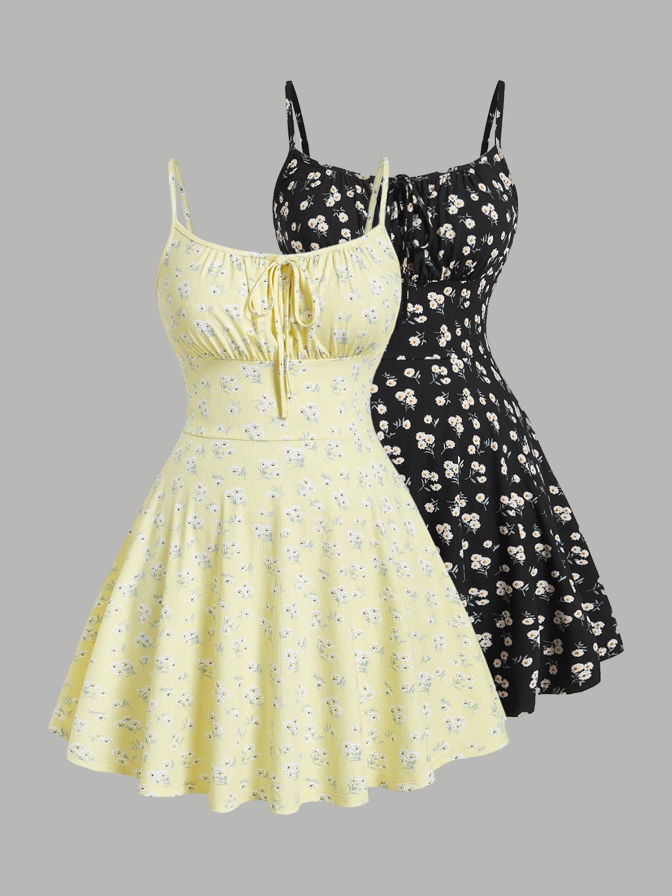 New fashion floral elegant sleeveless thin strap camisole dress - Prolificstore