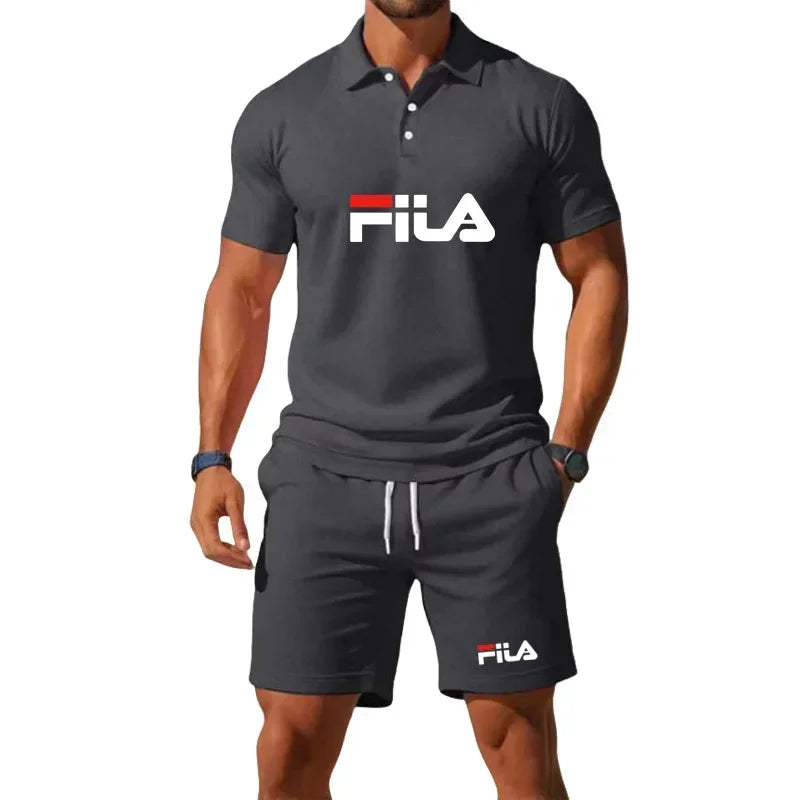 Men's Summer 2 Piece Set 2026 Mesh Breathable Polo Shirt and Jogging Shorts Fashion Fitness Basketball Tracksuit Casual Outfit - Prolificstore