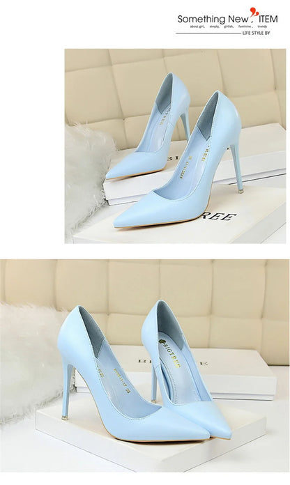 Women Korean Version Fashion Shallow Mouth Office Shoes Stiletto Party Single Shoes Female Comfort Women Heels Simple 9511-17
