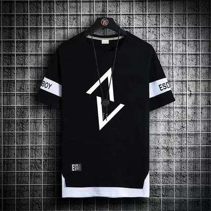 Hot selling new men's casual sports set fashionable and trendy printed versatile round neck T-shirt+sports pants two-piece set - Prolificstore