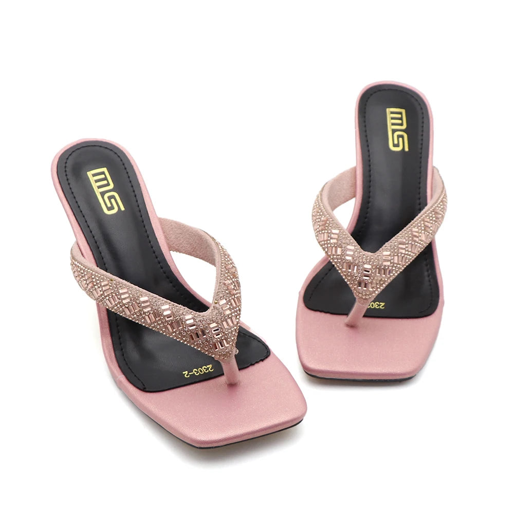 Black Red High Heel Slippers Women Open Toe Slingback Sandals Female Pumps Square Toe Summer Simple Designer Heeled Sandals - Prolificstore