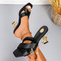 2025 Summer Open Toe Patent Leather Women's High Heels Luxury Sexy Women's Sandals Elegant Dress Женская Обувь