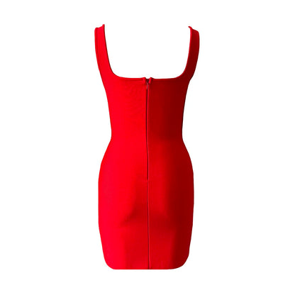 Women Sexy Sleeveless Bandage Dress Fashion Beading Tassel Clothes Club Party Bodycon Dresses