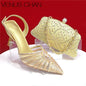 2025 Elegant Fruit Green Women's Green Heels and Rhinestone Handbag Set - Italian Design for Weddings and Parties