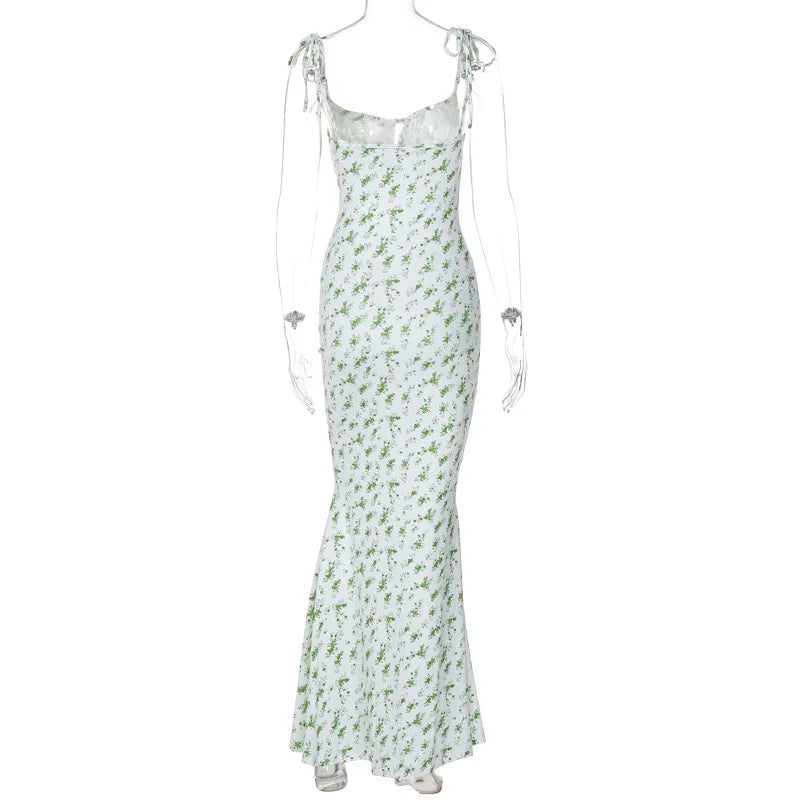 Hugcitar Women Elegant Floral Beach Vacation Bodycon Streetwear Long Dress 2026 Summer Clothes Wholesale Items For Business