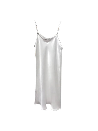 SuyaDream Woman Mini Dress 19mm 100%Real Silk Sleeveless Solid Spaghetti Strap Sleep Dresses 2025 Elegant Chic Clothes