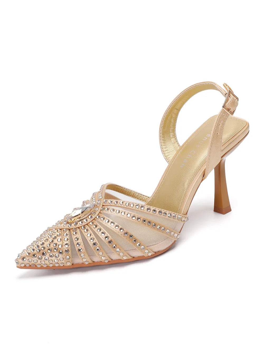 2025 Elegant Fruit Green Women's Green Heels and Rhinestone Handbag Set - Italian Design for Weddings and Parties