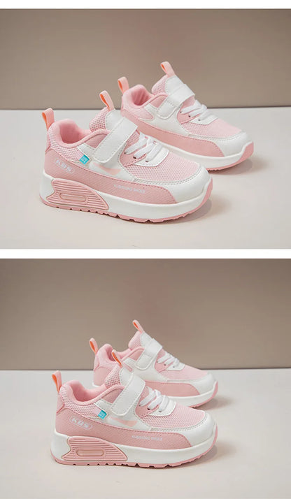 PU Leather Sport Shoes For Children 2026 Trend Fashion Kid's Sneakers Soft-soled Outdoor Boy's Girl's Running Shoes