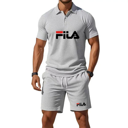 Men's Summer 2 Piece Set 2026 Mesh Breathable Polo Shirt and Jogging Shorts Fashion Fitness Basketball Tracksuit Casual Outfit - Prolificstore