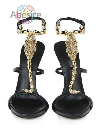 Classic Summer New Women's Stiletto Heel Sheepskin Peep Toe Platform Rhinestone Sandals High Heel Ankle Strap Pumps Sandals - Prolificstore