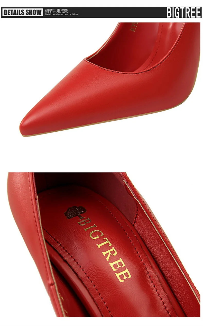 Women Korean Version Fashion Shallow Mouth Office Shoes Stiletto Party Single Shoes Female Comfort Women Heels Simple 9511-17