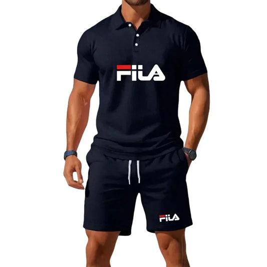 Men's Summer 2 Piece Set 2026 Mesh Breathable Polo Shirt and Jogging Shorts Fashion Fitness Basketball Tracksuit Casual Outfit
