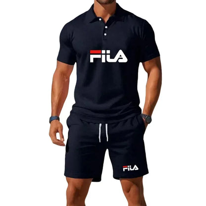 Men's Summer 2 Piece Set 2026 Mesh Breathable Polo Shirt and Jogging Shorts Fashion Fitness Basketball Tracksuit Casual Outfit - Prolificstore