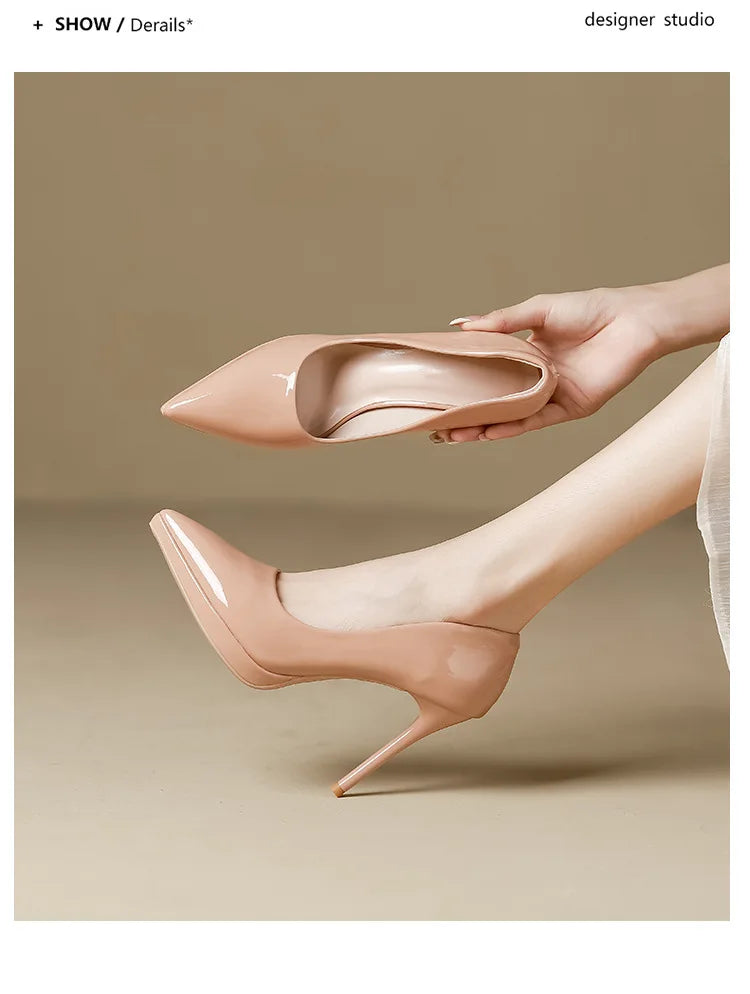 FyLuan Sexy Platform Women Heels Classic Ladies Pumps Black Professional Work Shoes Soft Leather Banquet Wedding Female Stiletto - Prolificstore