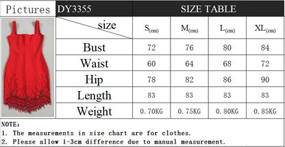 Women Sexy Sleeveless Bandage Dress Fashion Beading Tassel Clothes Club Party Bodycon Dresses