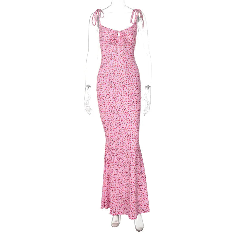 Hugcitar Women Elegant Floral Beach Vacation Bodycon Streetwear Long Dress 2026 Summer Clothes Wholesale Items For Business