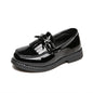 Girls Casual Leather Shoes Kids Flats Tassels with Bow-knot British Style Soft Slip-on Loafers for Wedding Party Bright Skin New - Prolificstore