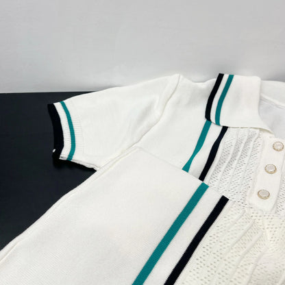 YuooMuoo Chic Fashion Sexy Package Hips Knitted Mini Dress 2026 Summer Vintage Turn-down Collar Ruffled Party Dress Streetrwear - Prolificstore