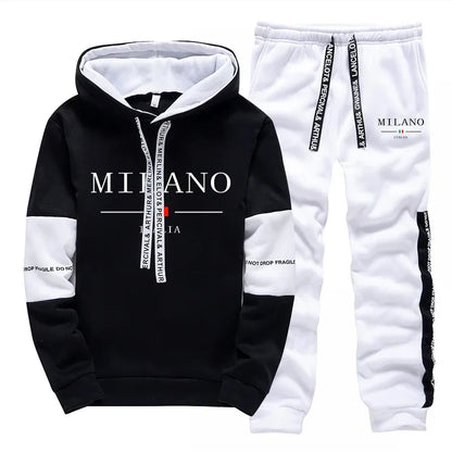 Hot Sales Mens Tracksuit Casual Print Sweatshirts Single Piece Hoodie Pants Sports Jogging Mens Clothing AutumnWinter Sportswear