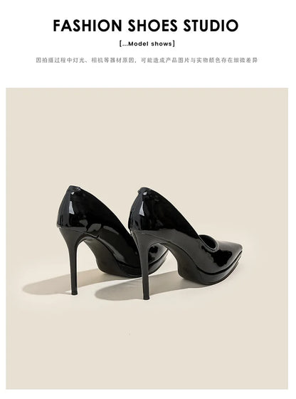 FyLuan Sexy Platform Women Heels Classic Ladies Pumps Black Professional Work Shoes Soft Leather Banquet Wedding Female Stiletto - Prolificstore