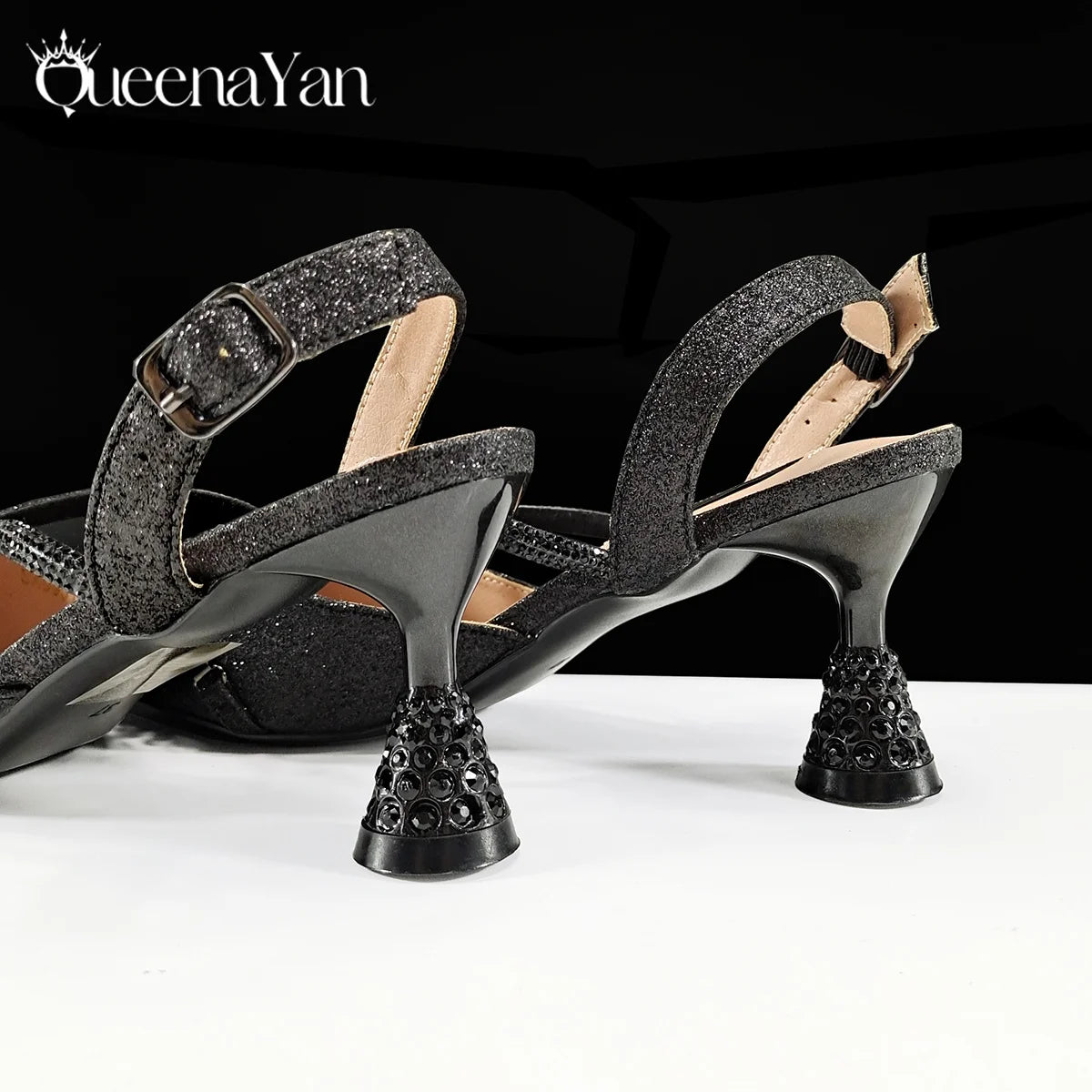 Festive Elegance:High Quality Pointed Toe Women's Sandals Fashion Design Sling backs Shoes For Wedding Party - Prolificstore
